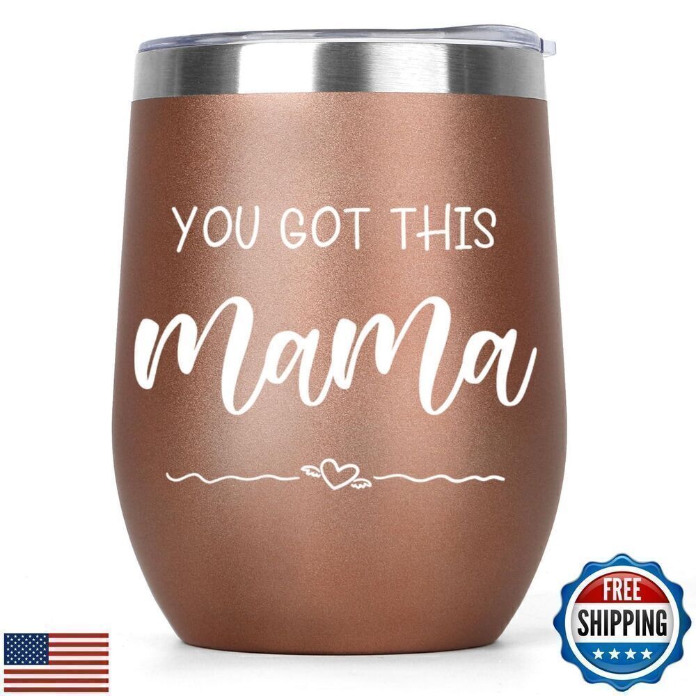 Mothers Day Gift Wine Tumbler with Lid Insulated Mama Gifts